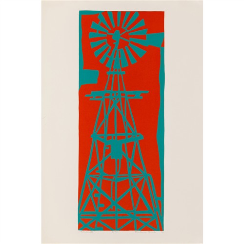 72 · BARBARA BRASH (1925-1998) Windmill 1972 screenprint, ed. 3/70 51 x 20cm (image); 57 x 38cm (sheet)