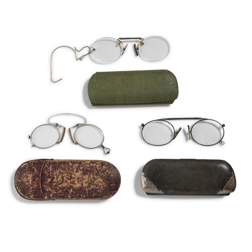 52 · THREE CASED PINCE-NEZ SPECTACLES
