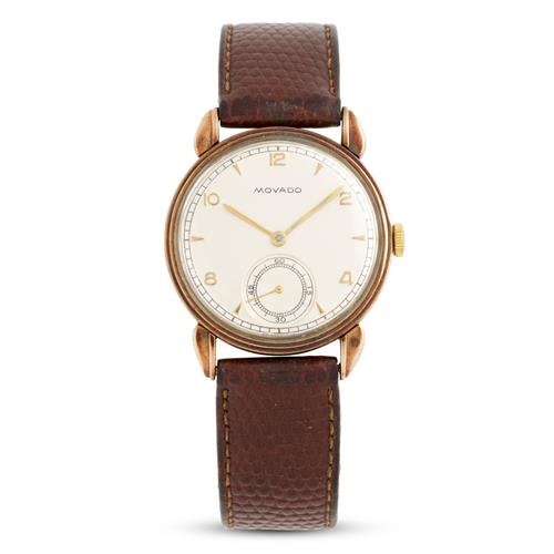 MOVADO A 9CT GOLD WRIST WATCH CIRCA 1945