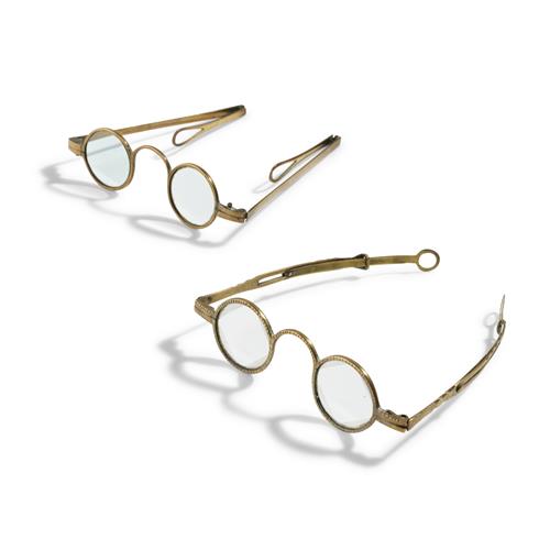 54 · TWO BRASS READING GLASSES