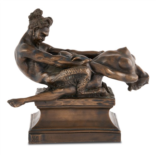GEORGE RAYNER HOFF (1894-1937) Faun and the Nymph 1924 bonded bronze powder and polymer resin, AGNSW ed. 84/100 Height 24cm, Width 28cm