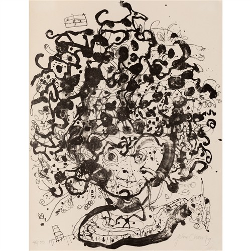 JOHN OLSEN (1928-2023) Brett Whiteley about to Pounce 1979 lithograph, ed. 46/100 66 x 50.5cm (sheet)