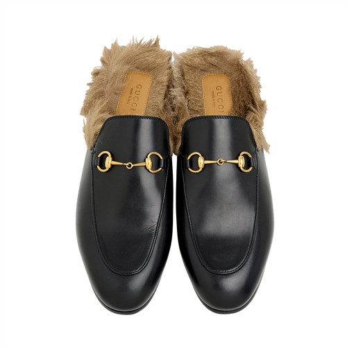 GUCCI, PRINCETOWN HORSEBIT MULES WITH FUR