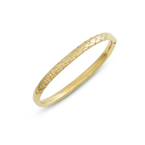 18ct Gold And Diamond Bangle
