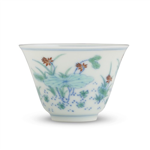 A Small Chinese Doucai Wine Cup, Kangxi Mark