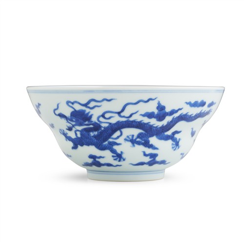 5 · A CHINESE BLUE AND WHITE DRAGON BOWL, DAOGUANG MARK