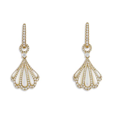 249 · PAIR OF PASPALEY DIAMOND, MOTHER-OF-PEARL AND KESHI PEARL 'ROCKPOOL' EARRINGS, CIRCA 2024