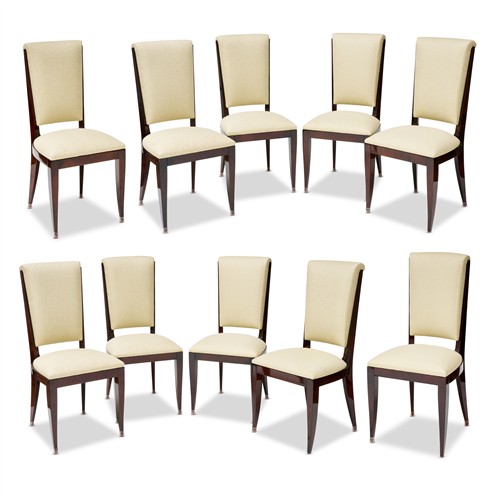 A SET OF TEN ART DECO STYLE MAHOGANY DINING CHAIRS *CITES permit may be required for export