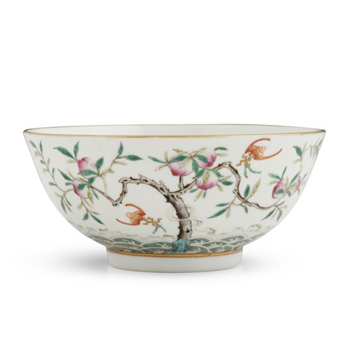 15 · A CHINESE FAMILLE-ROSE BOWL, GUANGXU FOUR- CHARACTER IRON RED MARK AND OF THE PERIOD (1875 - 1908)