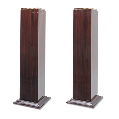 A PAIR OF ART DECO STYLE MACASSAR EBONY PEDESTALS *CITES permit may be required for export