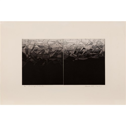64 · BRUNO LETI (born 1941) Rummage (Milano) 1985 aquatint etching, ed. 2/40 22 x 39.5cm (image); 40.5 x 60.5cm (sheet)