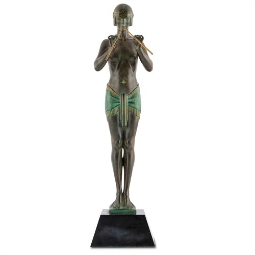 AN ART DECO BRONZE FIGURE "MELIXO'