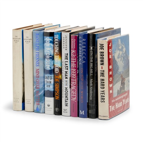 53 · BOOKS: A GROUP ON MOUNTAINEERING, INCLUDING COPY OF JOE BROWN, THE HARD YEARS SIGNED BY THE AUTHOR (10 vols)