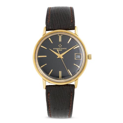 ETERNA-MATIC REF 746T AN 18CT GOLD WRIST WATCH WITH DATE CIRCA 1965