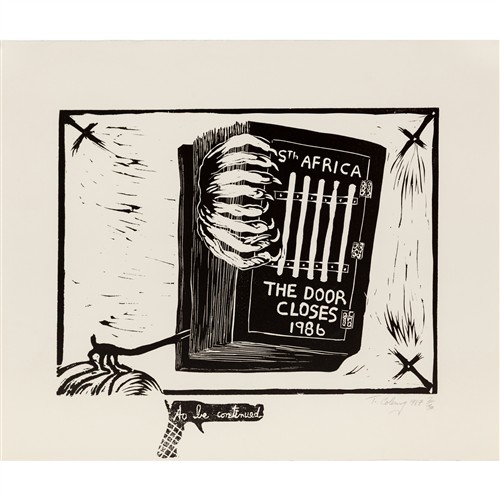86 · TONY COLEING (born 1942) To be Continued 1987 linocut and woodcut, ed. 2/30 45 x 54cm (sheet)