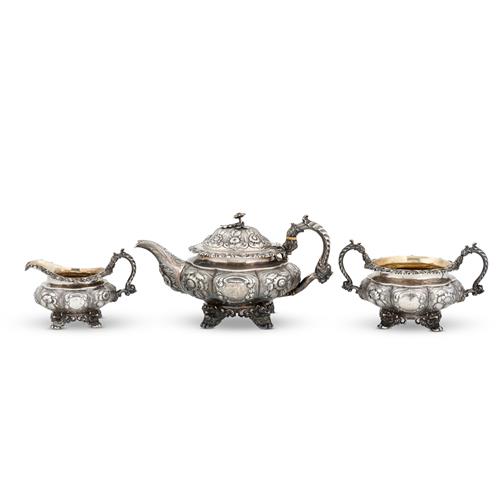 81 · A GEORGE IV STERLING SILVER TEA SERVICE Joseph Angell I, London, 1823