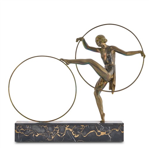 AN ART DECO BRONZE "THE HOOP DANCER"