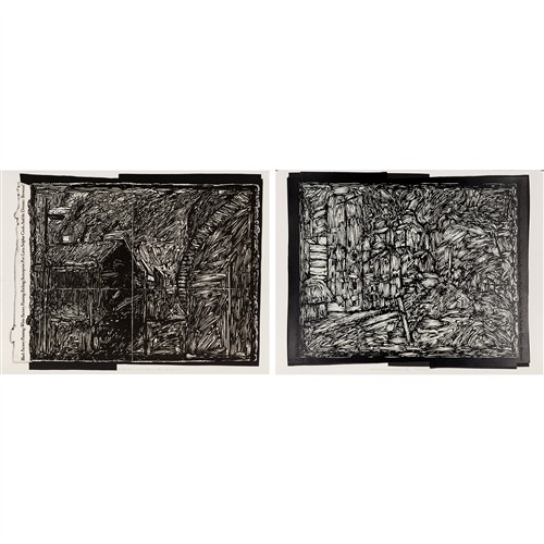 85 · RAYMOND ARNOLD (born 1950) Black Factory/White Factory 1987 screenprint and etching, ed. 2/30 diptych 57 x 76cm (sheet, each)