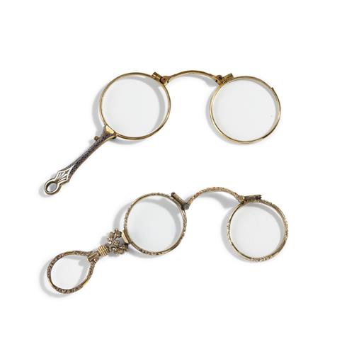 73 · A GOLD AND A GILT LORGNETTE