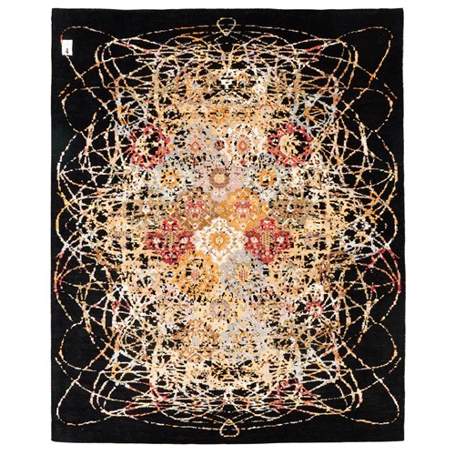 4 · A NEW SILK & WOOL CONTEMPORARY DESIGNER LORIBAFT GABBEH RUG (307L X 252W CM)