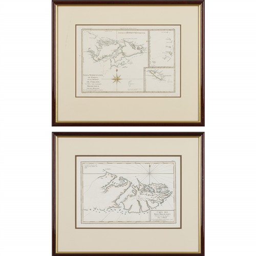 8 · TWO ANTIQUE FRENCH MAPS OF THE FALKLAND ISLANDS