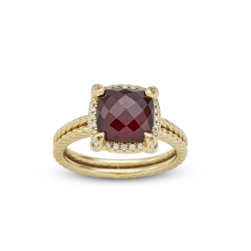 2 · DAVID YURMAN 'CHATELAINE' GARNET AND DIAMOND RING