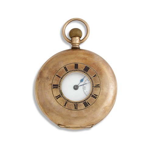 14 · 9CT GOLD HALF-HUNTINGCASED POCKETWATCH CIRCA 1890