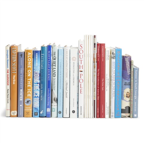 65 · BOOKS: A GROUP ON POLAR EXPLORATION, MOSTLY ANTARCTIC, AND RELATED INTEREST (about 17 vols, together with auction catalogues, etc.)