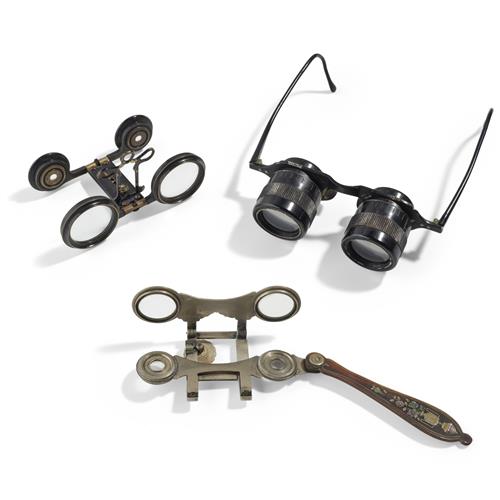 81 · TWO OPERA GLASSESS AND A PAIR OF TELESCOPE SPECTACLES