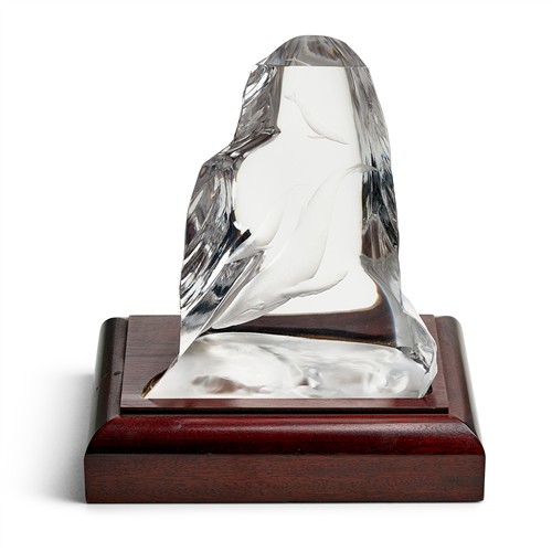 A Waterford Cut Crystal Sculpture, 'Ocean Deep', Engraved By Thomas Hayes Dated 1993