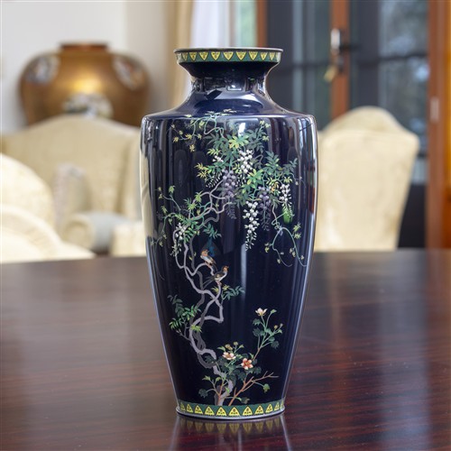 74 · A FINE MEIJI PERIOD CLOISONNE VASE CIRCA 1895
