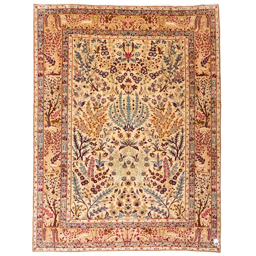 25 · A LARGE DOUBLE TREE-OF-LIFE PERSIAN ISFAHAN (380L X 298W CM)