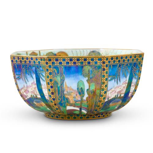 50 · A WEDGWOOD FAIRYLAND LUSTRE TWO-PATTERN BOWL Designed by Susannah Margaretta 'Daisy' Makeig-Jones, circa 1920