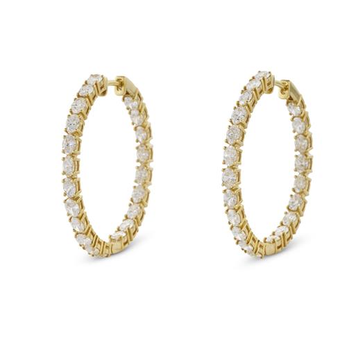 256 · PAIR OF DIAMOND HOOP EARRINGS
