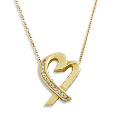 45 · TIFFANY & CO., 18CT GOLD AND DIAMOND, PALOMA PICASSO HEART PENDANT