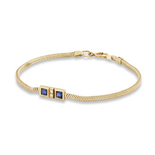 31 · TIFFANY & CO., 14CT GOLD, SAPPHIRE AND DIAMOND BRACELET