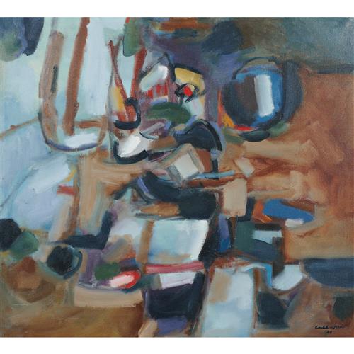 ARCH CUTHBERTSON (1924-2000) Coastline 1988 oil on belgian linen 90.5 x 100cm
