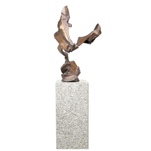 DAVID BRIAN WILSON (1946-1998) Through the Window bronze with marble base 99 x 67cm; 189cm (height, including base)