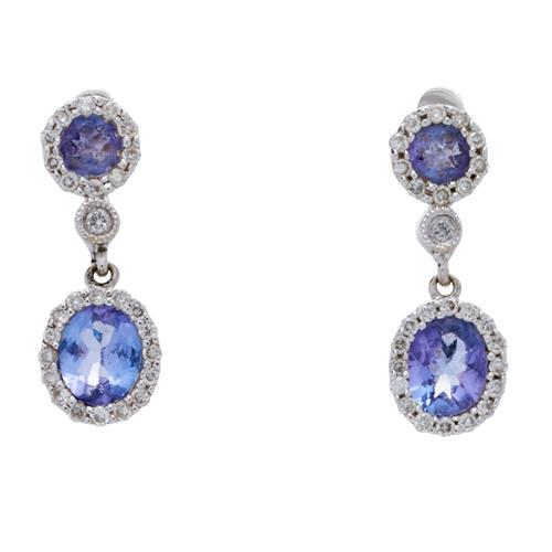 Tanzanite And Diamond Earrings