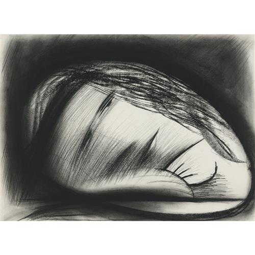 96 · CHARLES BLACKMAN (1928-2018) Untitled charcoal on paper 54 x 74cm (reveal)