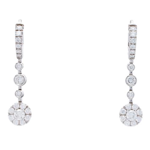 Diamond Drop Earrings, Italy