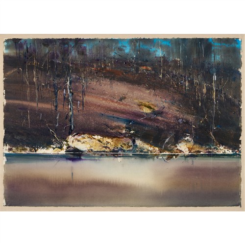 GEOFFREY DYER (born 1947) Scamander River I After Glow oil on paper 75 x 105cm (95 x 126cm framed)