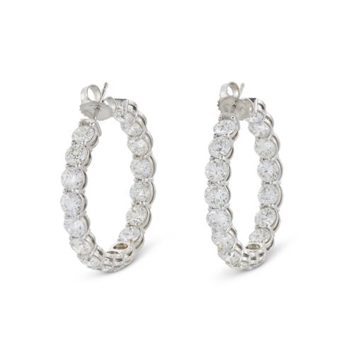 265 · PAIR OF DIAMOND HOOP EARRINGS