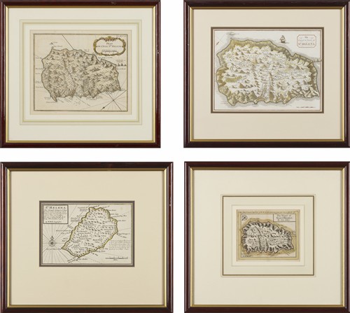 1 · FOUR ANTIQUE MAPS OF ST HELENA