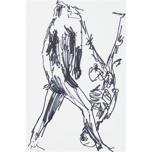 60 · § BEN QUILTY (born 1973) Untitled (Skeleton Drawing) 2003 permanent marker on paper 42 x 29cm (61 x 45.5cm framed)