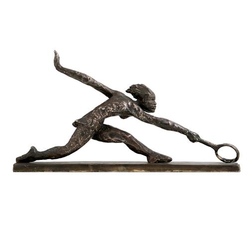 GUY BOYD (1923-1988) Tennis Player Maquette (Evonne Goolagong) c.1975 bronze 20 x 40.5 x 6.5cm