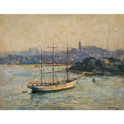 2 · WILL ASHTON (1881-1963) The Helen B. Stirling in Berry's Bay 1956 oil on board 33 x 43cm (48 x 59.5cm framed)