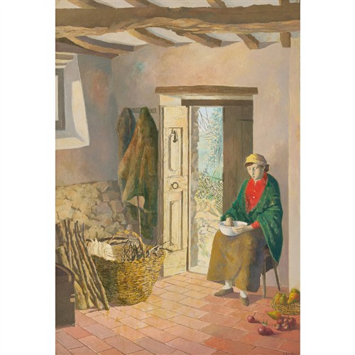 JUSTIN O'BRIEN (1917-1996) Peasant Woman in Interior oil on canvas 49 x 34cm (63 x 49cm framed)