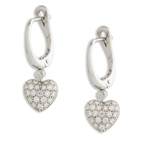 Tiffany & Co., Pair Of Platinum And Diamond Earrings