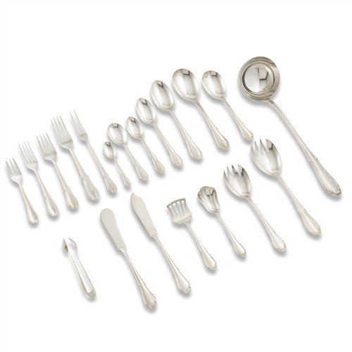 A STERLING SILVER PART FLATWARE SERVICE Probably American, unidentified maker's mark 'GR', third quarter 20th century